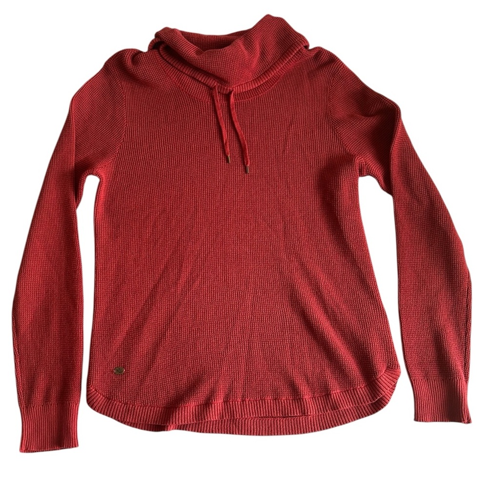 Lauren Ralph Lauren Women’s Red Waffle Knit Cowl Neck‎ Sweater XL